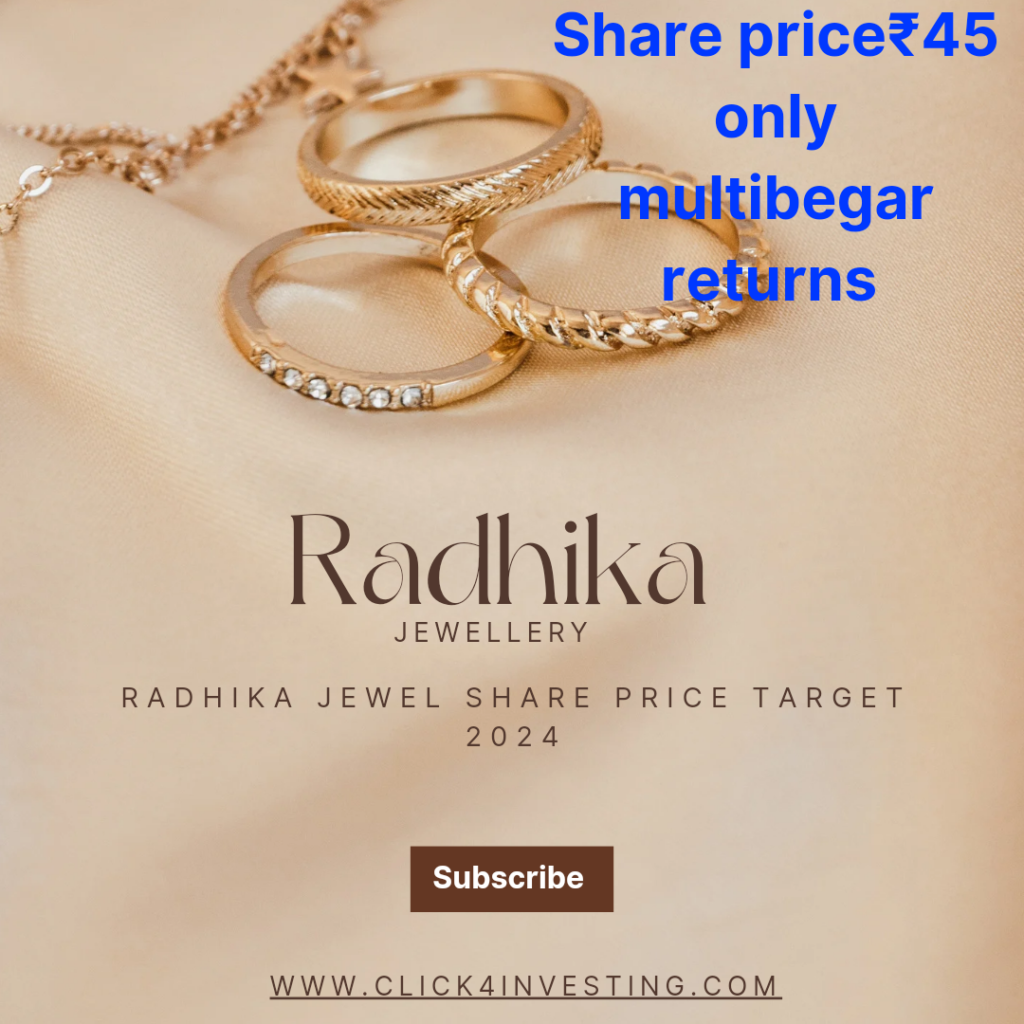 Radhika jewel share price(2024)
Radhika jewel 
2024RADHIKA JEWELLERS SHARE PRICE